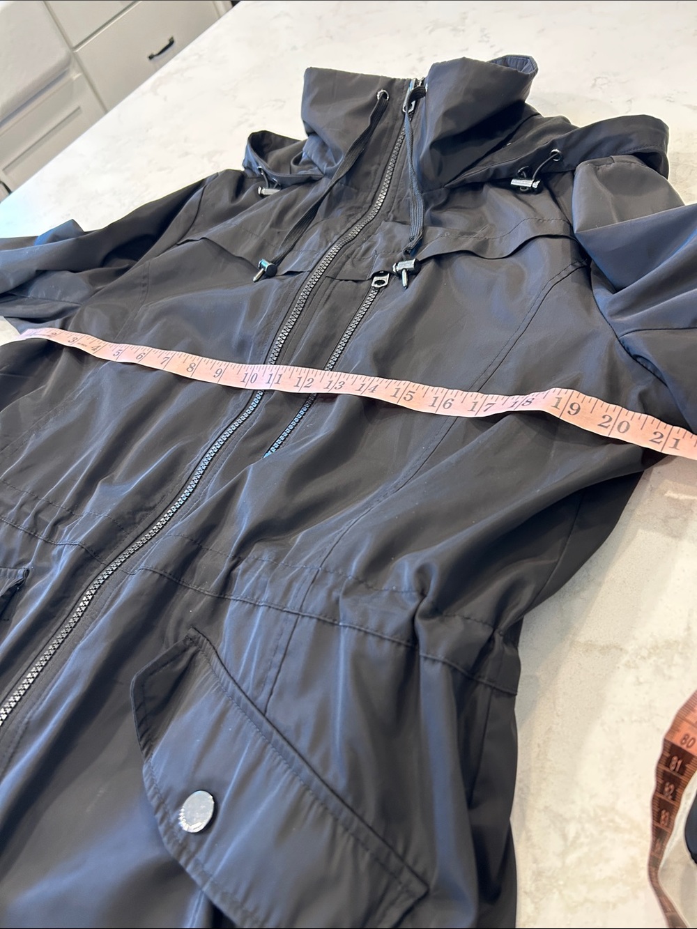 Lucky Brand Women’s Black Anorak Hooded Raincoat Minimalist Large - Picture 11 of 16